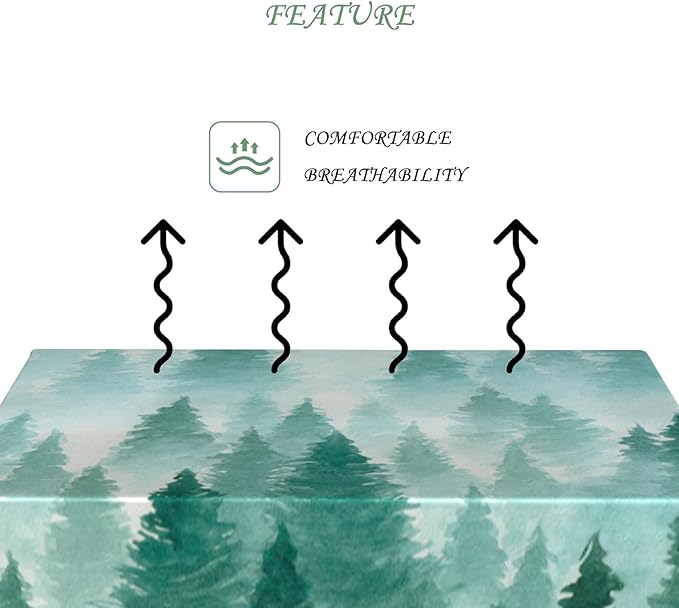54x78 Inch Nature Rectangular Tablecloth Watercolour Pine Forest Fairyland Table Cloth Waterproof Durable Table Cover for Holiday Picnic Gaming Room BBQ Decor