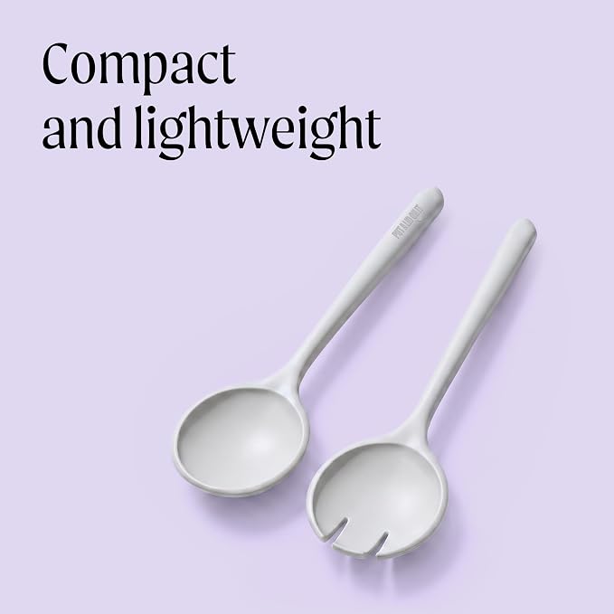 Salad Servers - Spoon and Fork Serving Set, Certified Recycled Food-Safe Plastic - Image 3