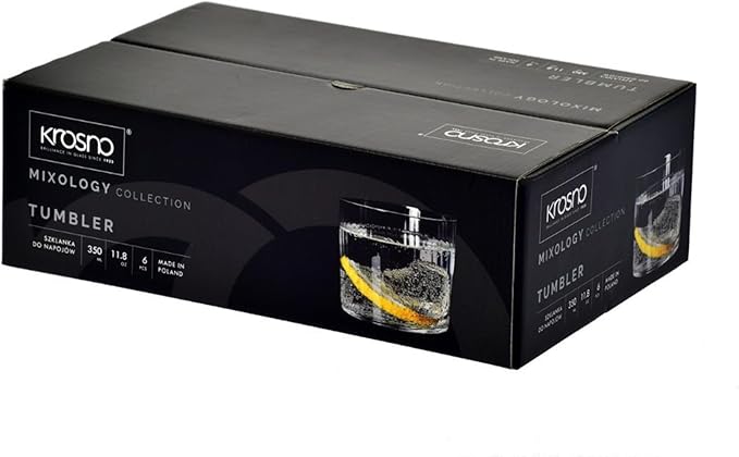 Krosno Textured Wavy Cider Glasses, Set of 6, 13,86 Fl. OZ, Mixology Lumi Collection, Water, Juice and Cold Drinks, For Everyday Use, Dishwasher Safe, Made in Europe