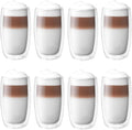 ZWILLING Sorrento 8-pc Double-Wall Glass Latte Cup Set | Artisan made, Double by Zwilling