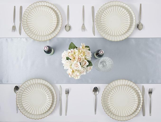 Silver Satin Table Runner, 12x108 Inches, 4 Pack | Premium Satin, Smooth - Image 5