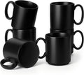 vancasso Porcelain Coffee Mugs Set of 6, 16 Oz Large Black Coffee Cups by vancasso