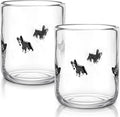 Skylety 2 Pack Puppy Icon Juice Glasses, Coquette Aesthetic Glass Cups by Skylety