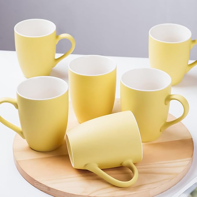 Coffee Mugs Set of 6, 12oz Ceramic Coffee Mugs by Unknown