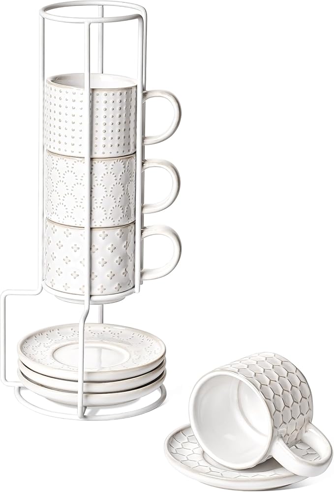 LE TAUCI 4 oz Stackable Espresso Cups by LETAUCI