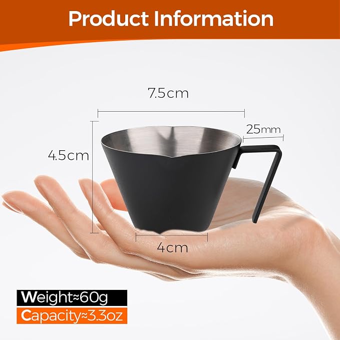 YARRAMATE Stainless Steel Espresso Shot Cup, 3.4oz/100ml | Heat Insulated Grip - Image 2