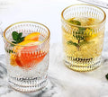 2 Pack 10 OZ Cute Embossed Glass Cup Vintage Drinking Glasses | Thick by yaocoral