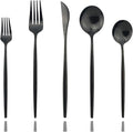 Shiny Black Silverware Set, JASHII 20-Piece Stainless Steel Satin Finish by JASHII