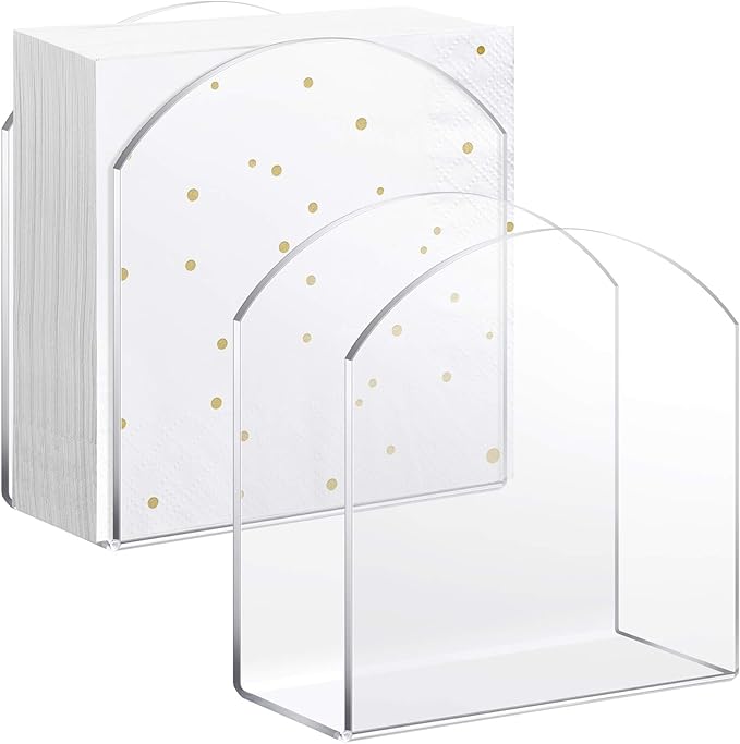 Patelai 2 Pack Crystal Acrylic Clear Napkin Holder by Patelai