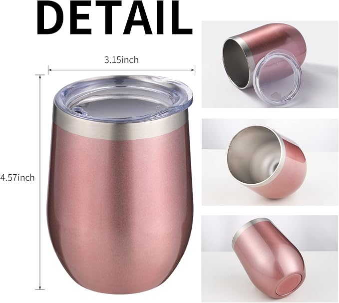 12oz/4 Pack Wine Tumbler Glasses - Image 5