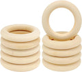 10PCS Natural Wooden Rings for Crafts, Unfinished Wooden Rings for Macrame by HANWER