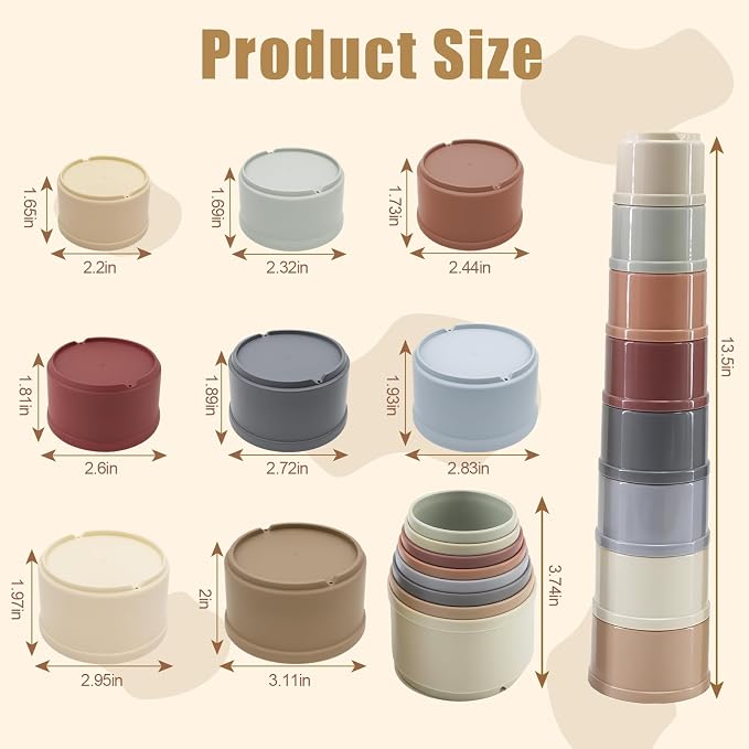 8 Pcs Stacking Cups for Rabbits, Nesting Rabbit Toys of Different Sizes - Image 5