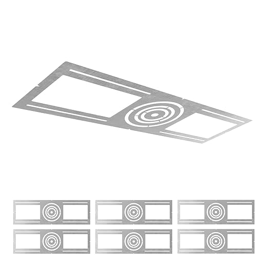 ASD 6 Pack New Construction Mounting Plate with Symmetric Round Hole - 3-4-6" Flat Steel Rough-in Wafer Light Bracket, LED Recessed Lighting Housing