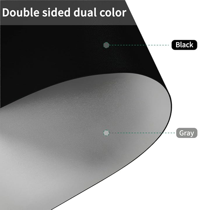 Round Table Cover - Can Be Used On Both Sides Waterproof and Easy to Clean Good Flatness Used for Dining Table(Black+Gray Dia.42Inch)