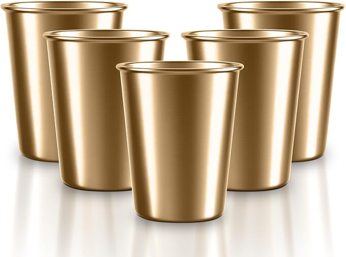 5-Pack 10 oz 304 Stainless Steel Cups, BPA-Free | Food-Grade 304 Steel by Unknown
