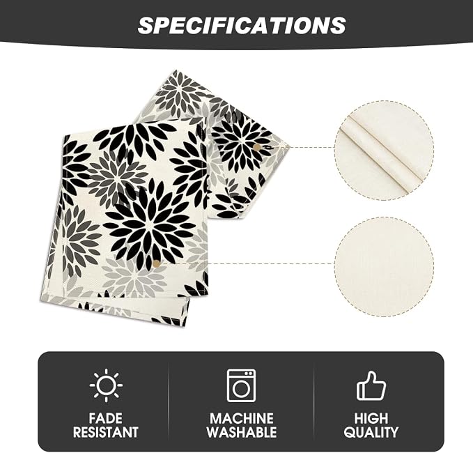 Artoid Mode Black Dahlia Halloween Table Runner 13x36 Inch | Fall Autumn - Image 5