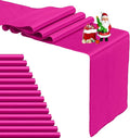 15-Pack Fuchsia Satin Table Runner 12 x 108 Inch Long Fuchsia Bright and Smooth by Pufogu