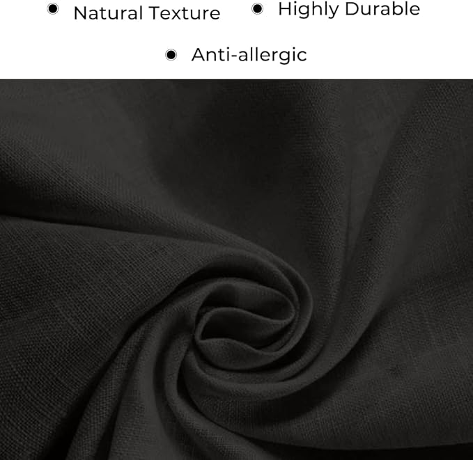 D'Moksha Homes Linen Black Table Runner 60 Inches - 100% Pure Linen Short Table Runner 14 x 60 Inch for Coffee Tables, Dresser, Spring, Easter - Machine Washable