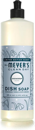 MRS. MEYER'S CLEAN DAY Liquid Dish Soap, Snowdrop, 16 fl. oz