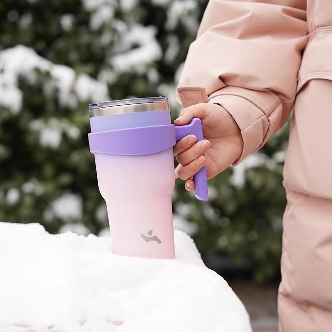 Konokyo 20 oz Tumbler with Handle and Straw, Insulated Travel Mug | Pastel - Image 6