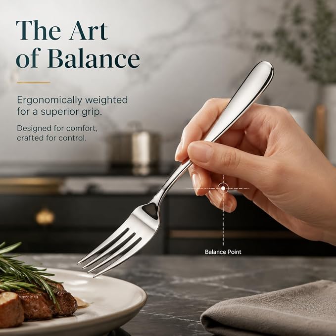 HaWare Silverware Set for 4, 20-Piece Stainless Steel Flatware, Heavy Duty | - Image 4
