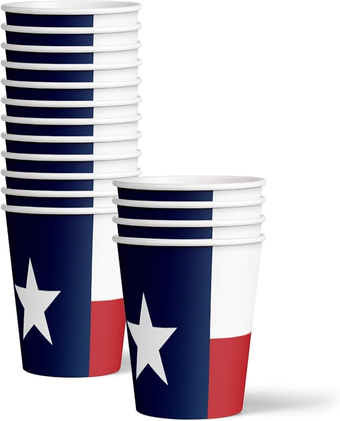 Texas State Flag Birthday Party Supplies Set Plates Napkins Cups Tableware Kit for 16