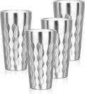 Stainless Steel Drinking Glasses, 19 oz Insulated Tumbler, 4 Pack Double Wall by Offiper