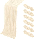 6 Pack Ivory Cheesecloth Table Runner, 17 x 108 Inch, Gauze Cheese Cloth Table by Yorcari