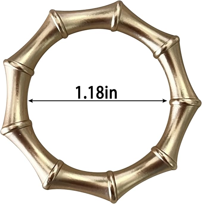 Matte Gold Napkin Rings，Bamboo Napkin Ring Set of 12 - Image 6