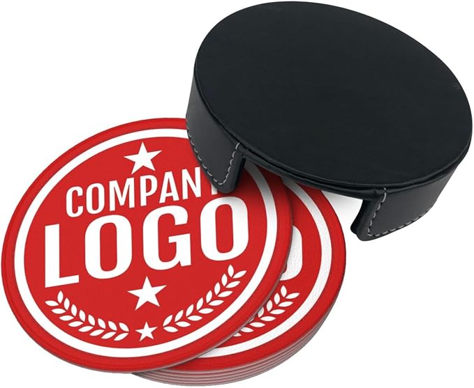 Custom Leather Coasters with Logo - Image 4