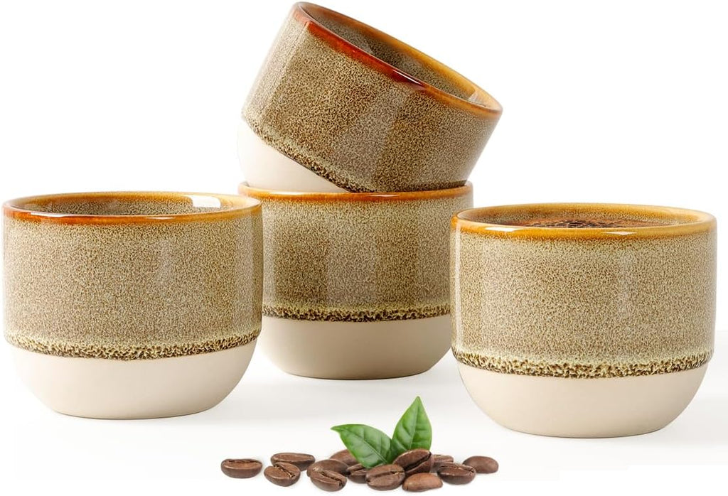INGOFIN Ceramic Espresso Cup Set of 4-4.2 oz Espresso Cup by INGOFIN