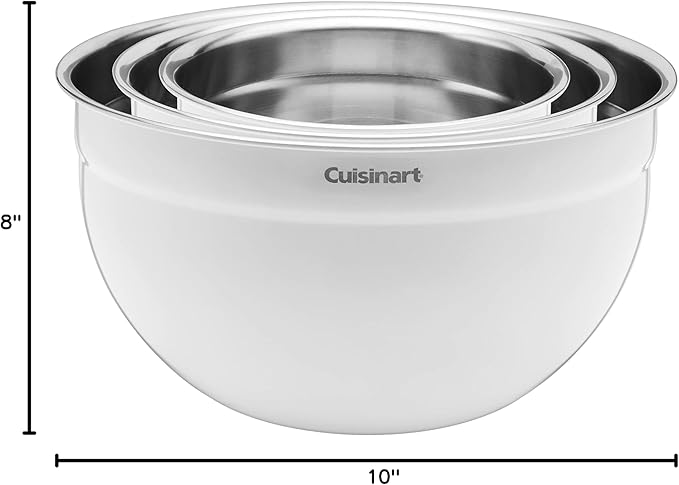 Cuisinart CTG-00-SMBW White Painted Stainless Steel Mixing Bowls - Image 4
