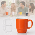 Stackable Porcelain Coffee Mug Set of 4 – 16oz Large Handle, Space-Saving by Unknown