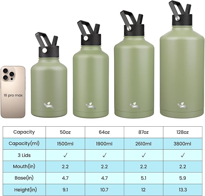 Konokyo 87 oz Insulated Stainless Steel Water Bottle Jug - Image 4