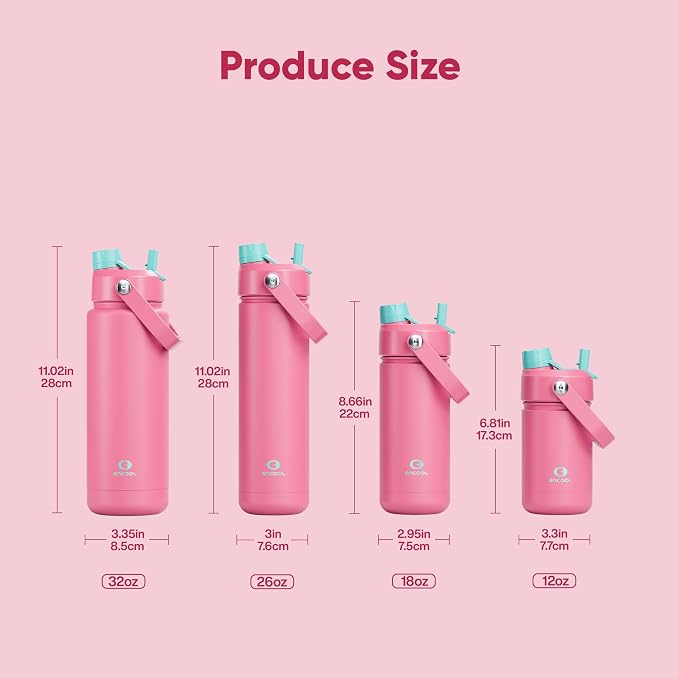 Kids Insulated Water Bottle - 12oz Stainless Steel Water Bottle with Dual Spouts - Image 6