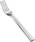 E-far 6-piece Hammered Dinner Forks Set, 7.9 Inch Stainless Steel Forks by E-far