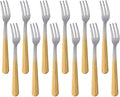 Oyster Fork Set of 12, 5.4 Inch Stainless Steel Cocktail Forks, 3 Tines Mini by KitchenDining