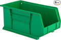 Hudson Exchange 15" x 8" x 7" (6 Pack) Plastic Stackable Storage Bin and Hanging Container, Green