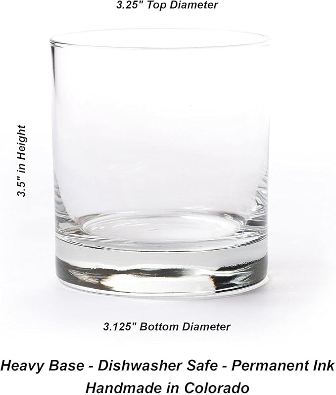 Black Lantern Whiskey Glass Set of 2 - Hunting Landscape Rock Glasses 11oz. Old Fashioned Glassware Set