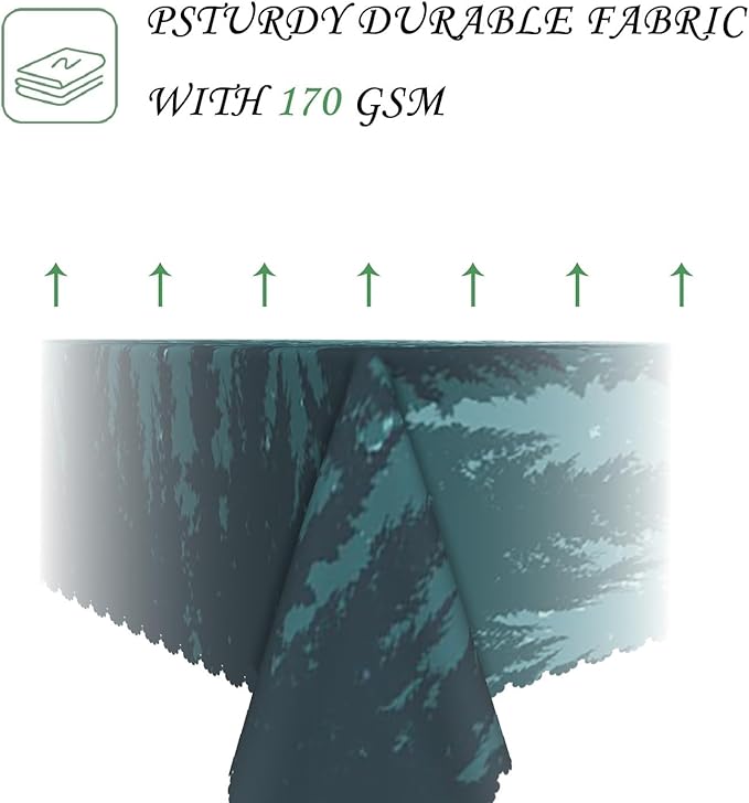70x140 Inch Nature Rectangular Tablecloth Forest Silhouette Painting Table Cloth Waterproof Durable Table Cover for Picnic Indoor Gaming Room Decor