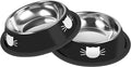 Serentive 2 Pcs Non-Slip Stainless Steel Small Cat Food Bowls by Serentive