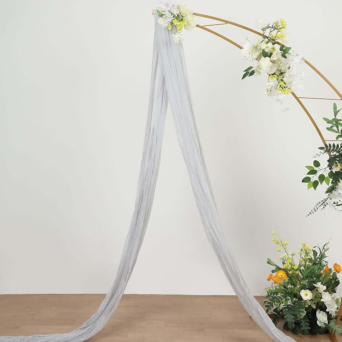 Efavormart 20ft Silver Gauze Cheesecloth Wedding Arch Drapery Fabric, Extra - Image 2