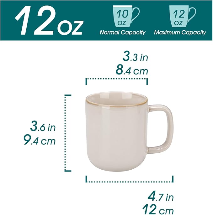 vancasso Coffee Mugs Set of 6, 12 Oz Ceramic Coffee Cups - Image 2
