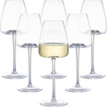 White Wine Glasses Set of 6, 15oz Crystal Wine Glasses by iridisenti
