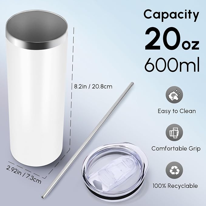 Volhoply 4 Pack Skinny Tumblers - Image 2