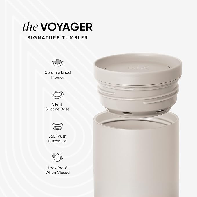 Simple Modern Insulated Travel Coffee Mug 360° Lid | 16oz | Pink | Voyager - Image 2