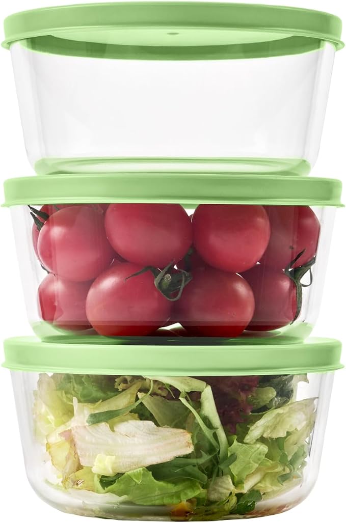 6-Piece Glass Food Storage Containers Set | 2-Cup, Leakproof | Microwave - Image 2