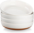 MALACASA 48 Oz Pasta Bowls Set of 4, Ceramic Soup Bowls, TARA Khaki White | by MALACASA