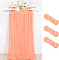 3 Pack Peach Pink Cheesecloth Table Runner 10ft Coral Sheer Gauze Decor | by MLMC