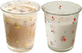 2 Pack 12 OZ Cute Floral Glass Cup French Drinking Glasses | Thick Sturdy by yaocoral